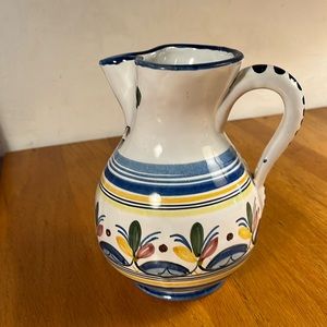 Spanish pitcher.  7.5”.  Multi-colored.